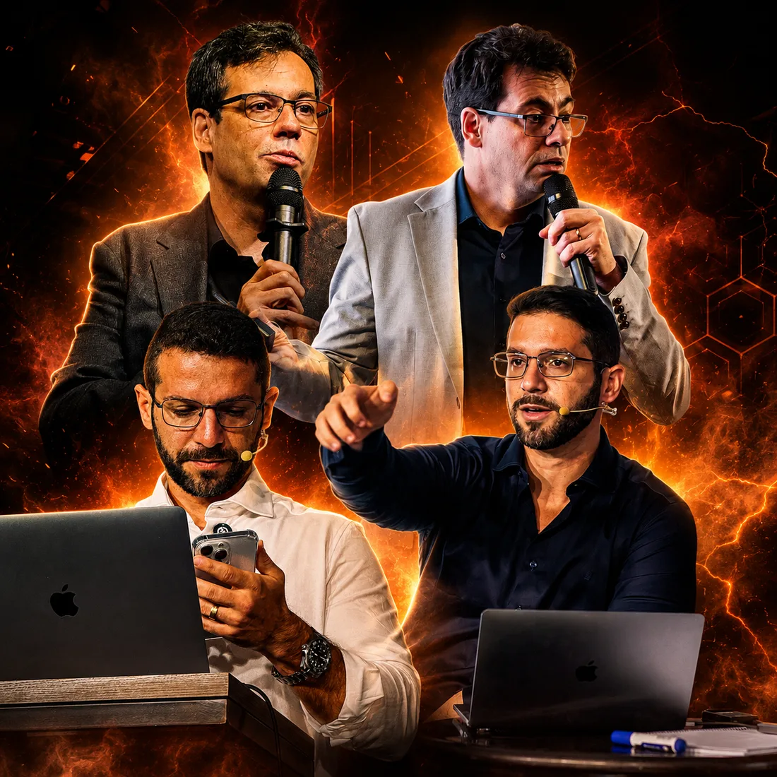 Anthony Nichols, André Cia e equipe na Imersão Funnel Labs I.A