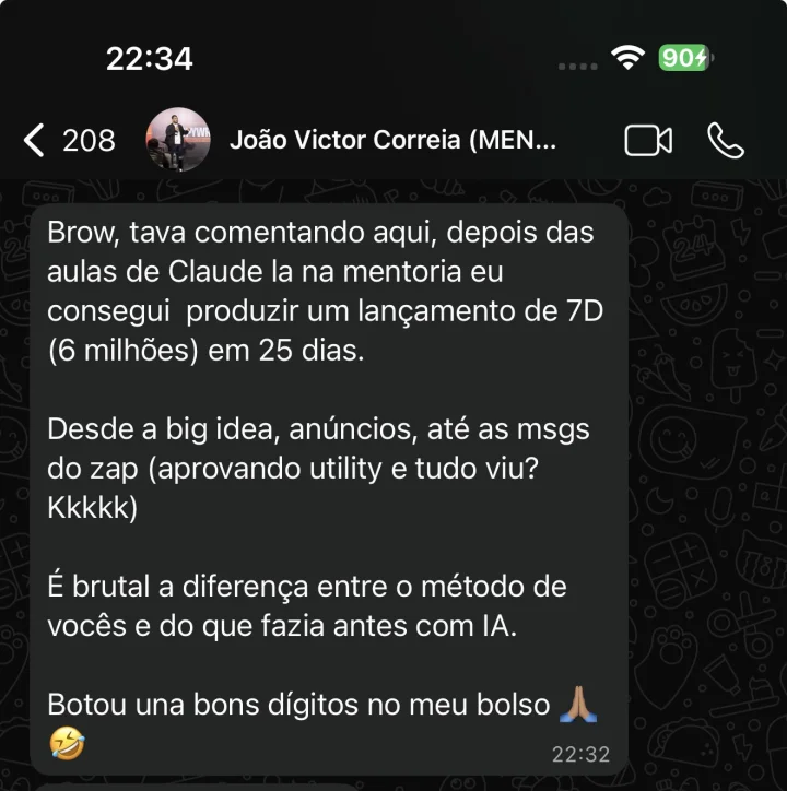 Depoimento de aluno